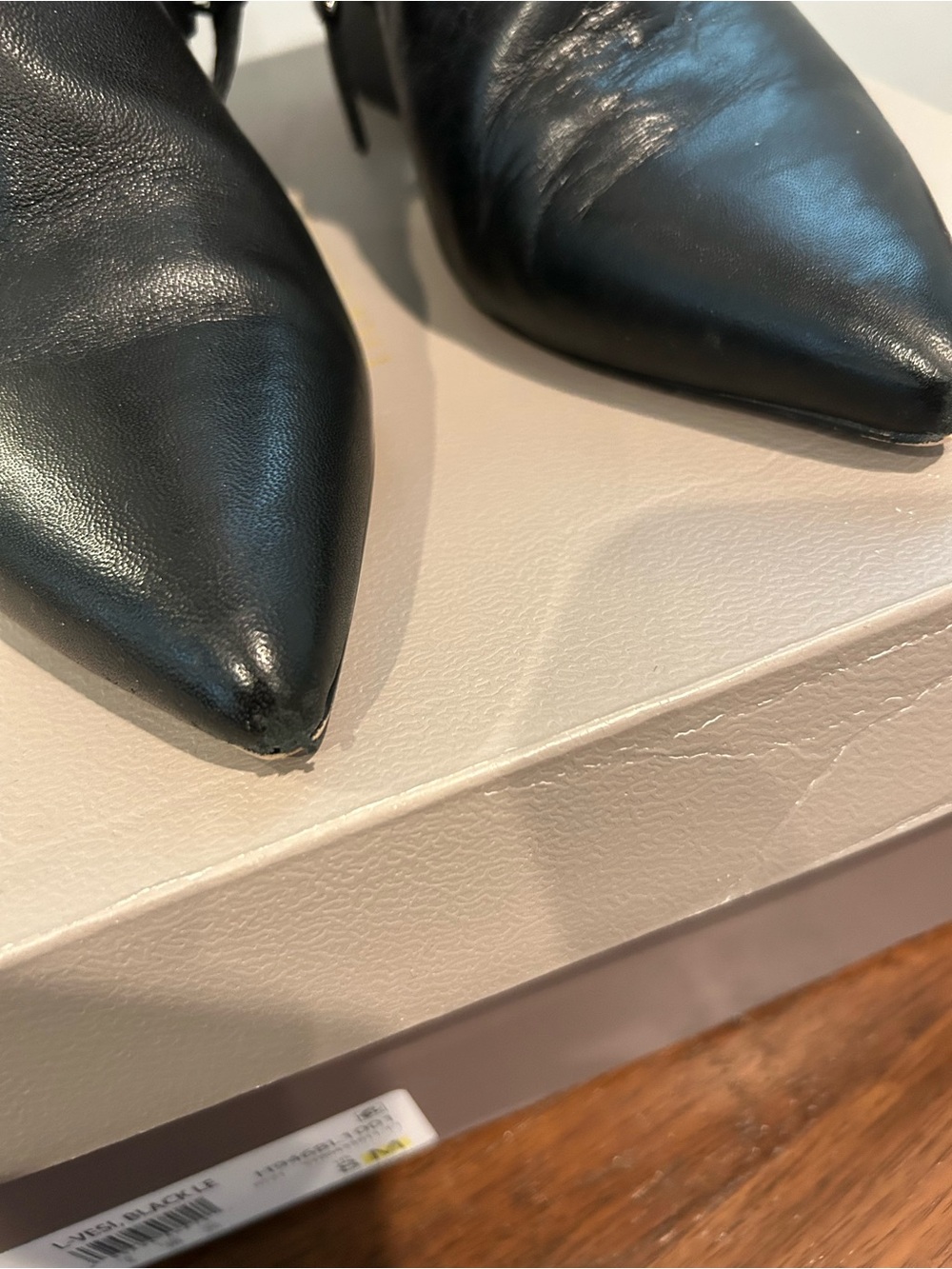 Franco Sarto Black Pointed-Toe Leather Ankle Boots - Picture 2 of 10